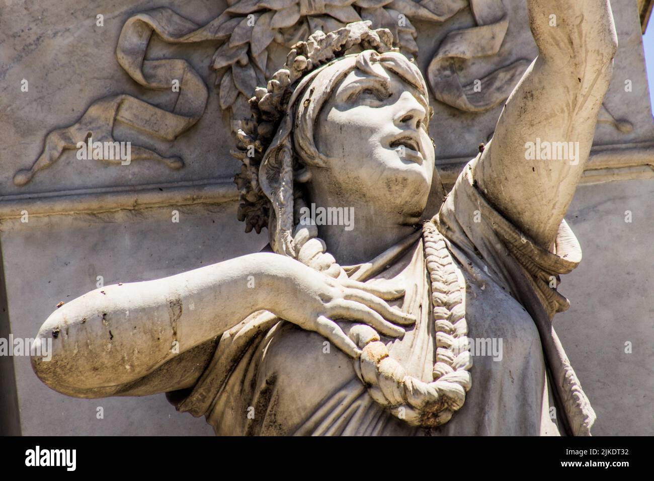 Statue representing Bellini's opera Norma. One of 4 statues