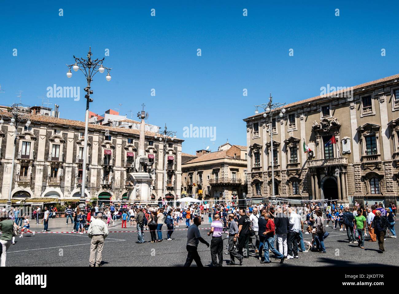 Piazza del Duomo. Cityscape. Metropolitan City of Catania, Sicily, Italy. Stock Photo