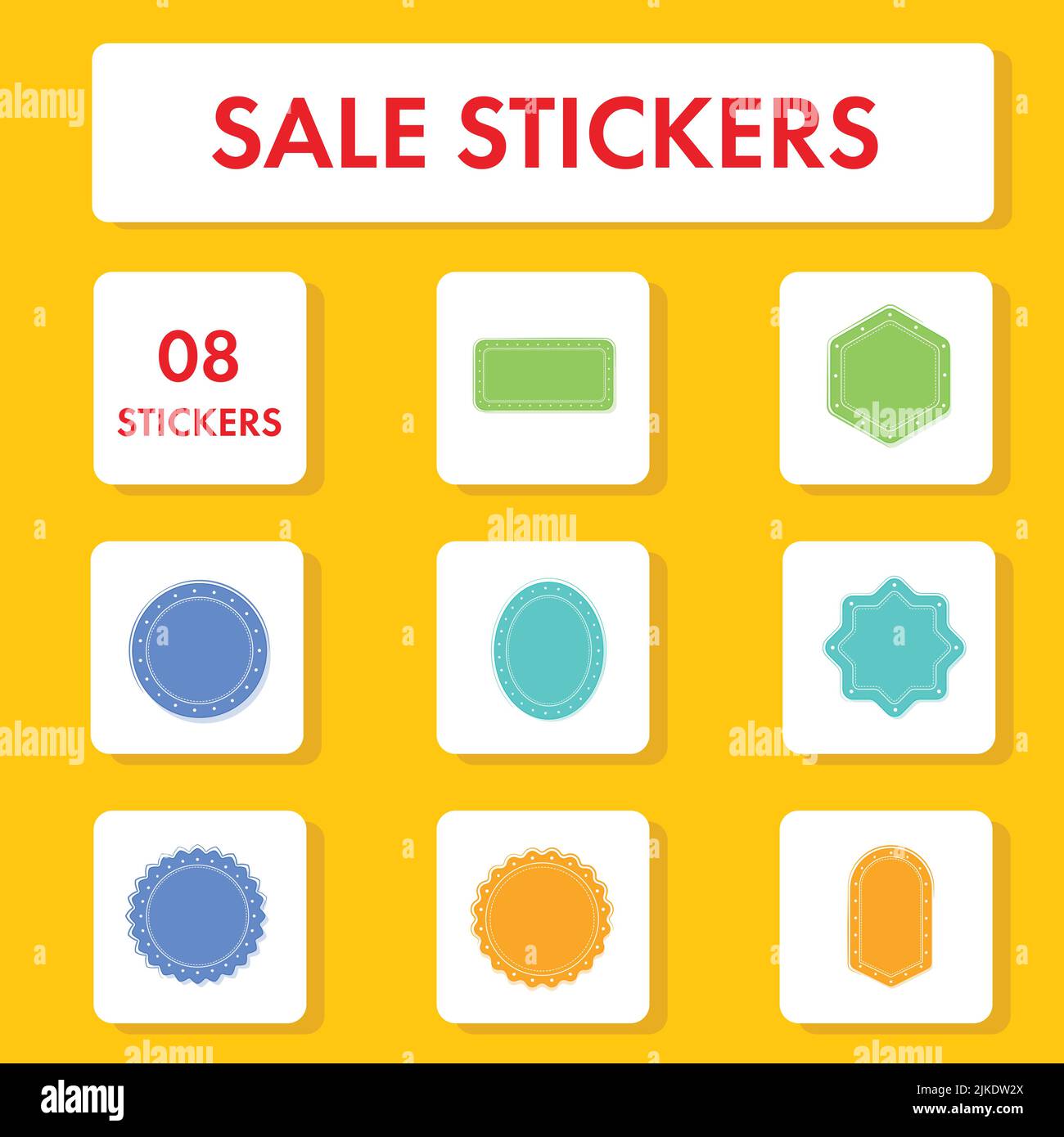 Set Of Sale Label Or Sticker, Tag Element On White And Chrome Yellow