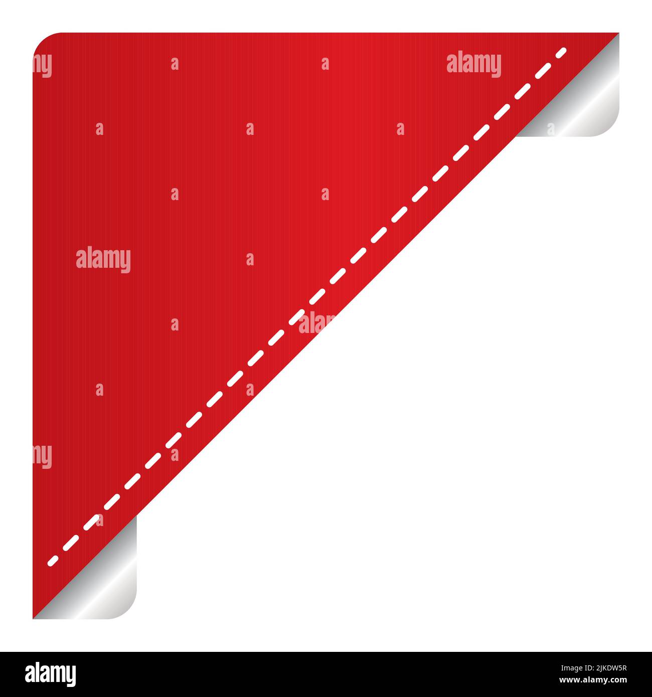 Red Blank Triangle Paper Curl Label Element On White Background. Stock Vector