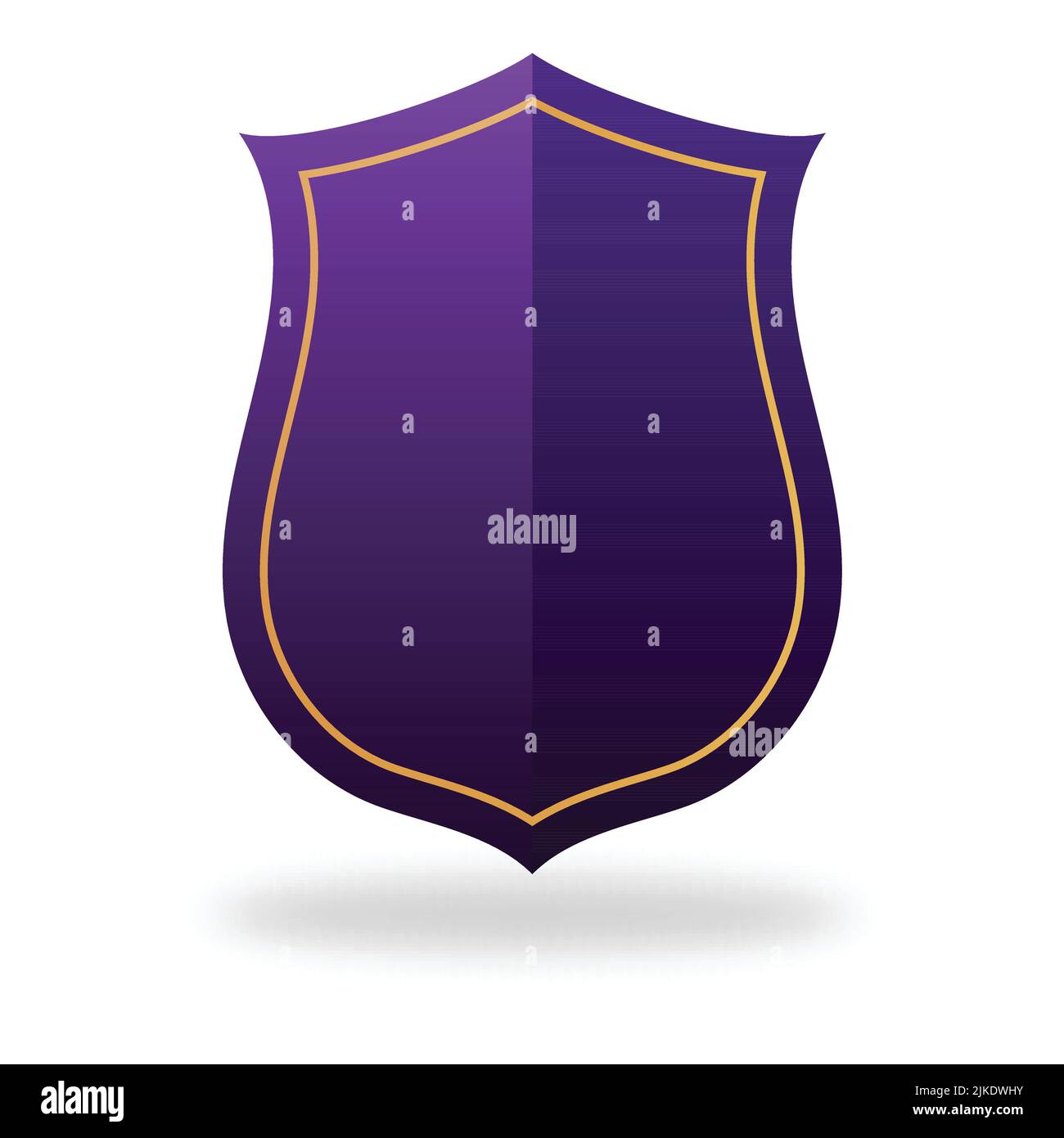 Purple Empty Shield Element On White Background Stock Vector Image