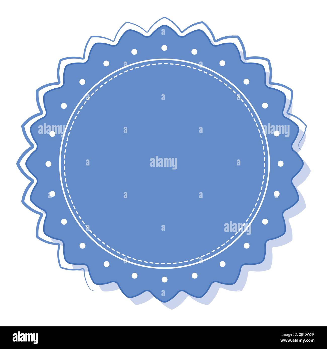 Blue Empty Round Label Element On White Background Stock Vector Image ...