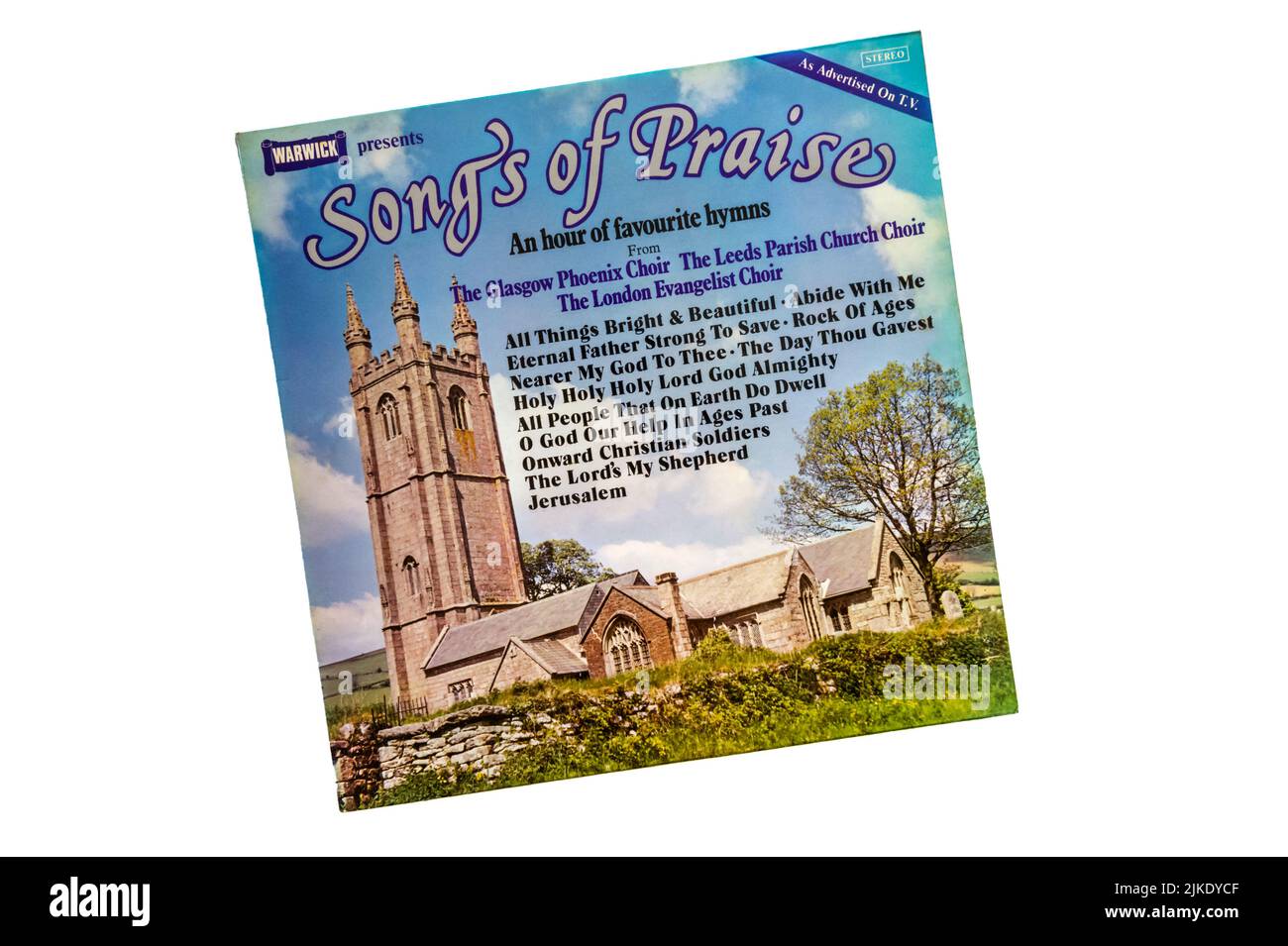 Songs of Praise, an hour of favourite hymns by The Glasgow Phoenix Choir, The Leeds Parish Church Choir & The London Evangelist Choir. Stock Photo