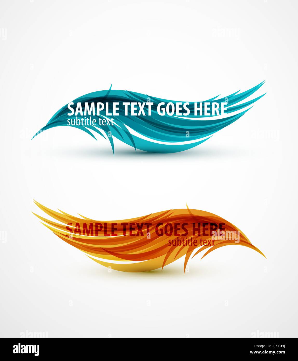 Abstract blue and orange vector eps10 wave text line set Stock Vector ...