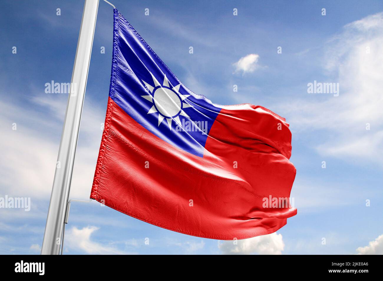 Flag of the Republic of China taiwan Stock Photo