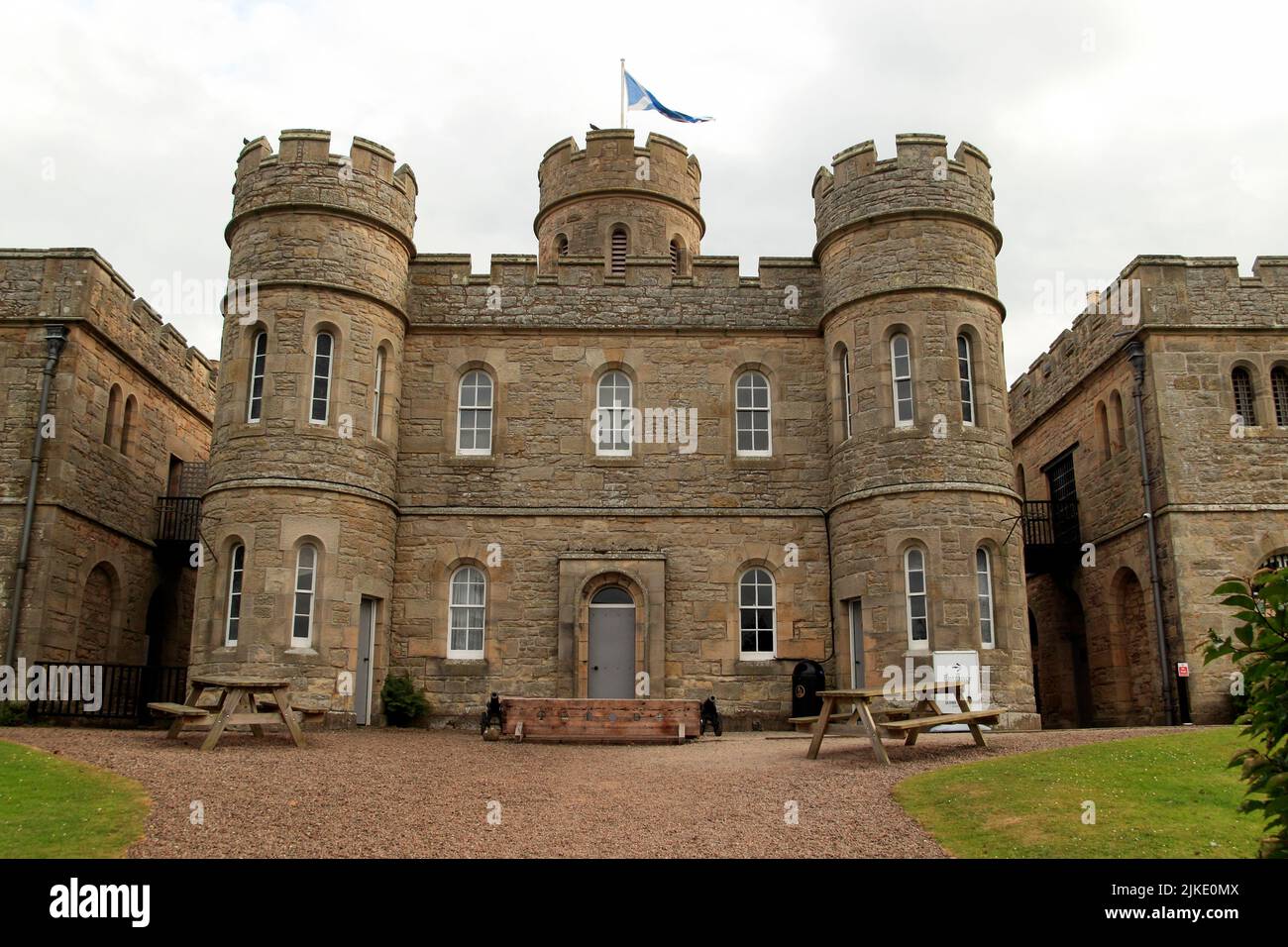 Jedburgh Castle Jail and Museum, on the former Gallows Hill, Castlegate, Jedburgh, Scotland, UK Stock Photo
