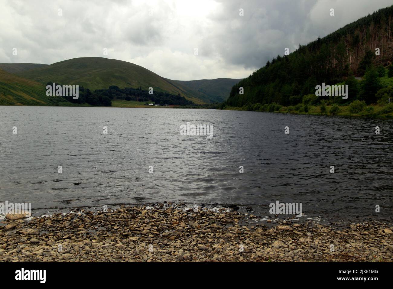 St Mary's Loch, a freshwater loch in the Scottish Borders, between Selkirk and Moffat, Scotland, UK Stock Photo