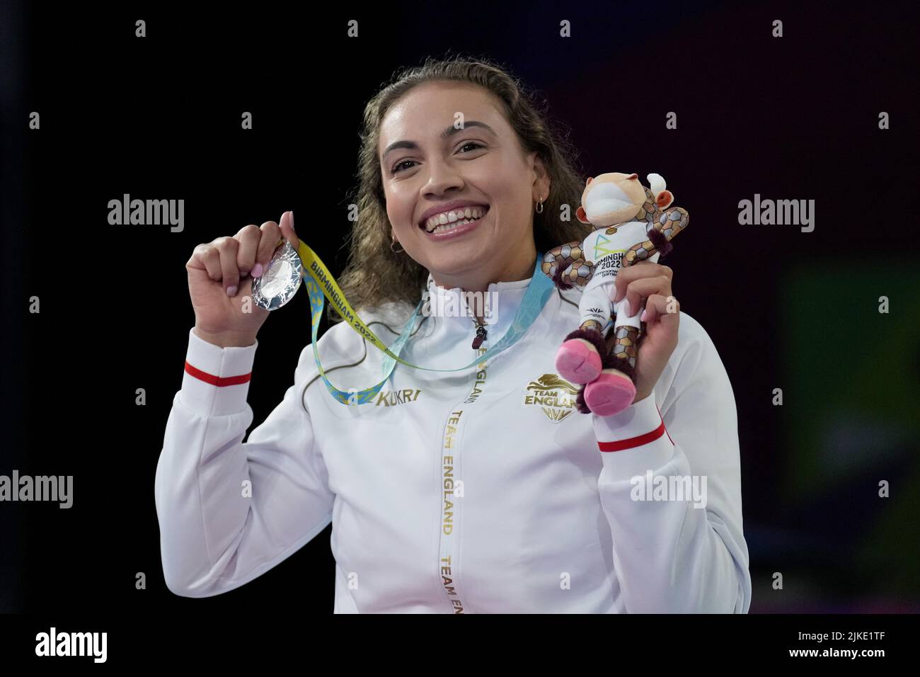 England’s Grace Harvey with her Silver Medal after the Women’s 100m Breaststroke SB6 Final at Sandwell Aquatics Centre on day four of the 2022 Commonwealth Games in Birmingham. Picture date: Monday August 1, 2022. Stock Photo