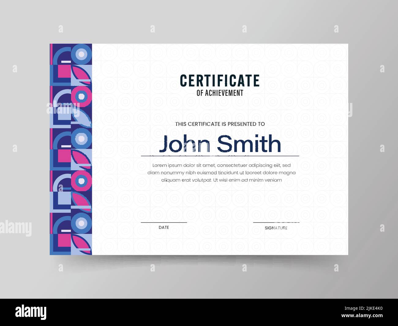 Certificate Of Achievement Template With Geometric Border In White ...