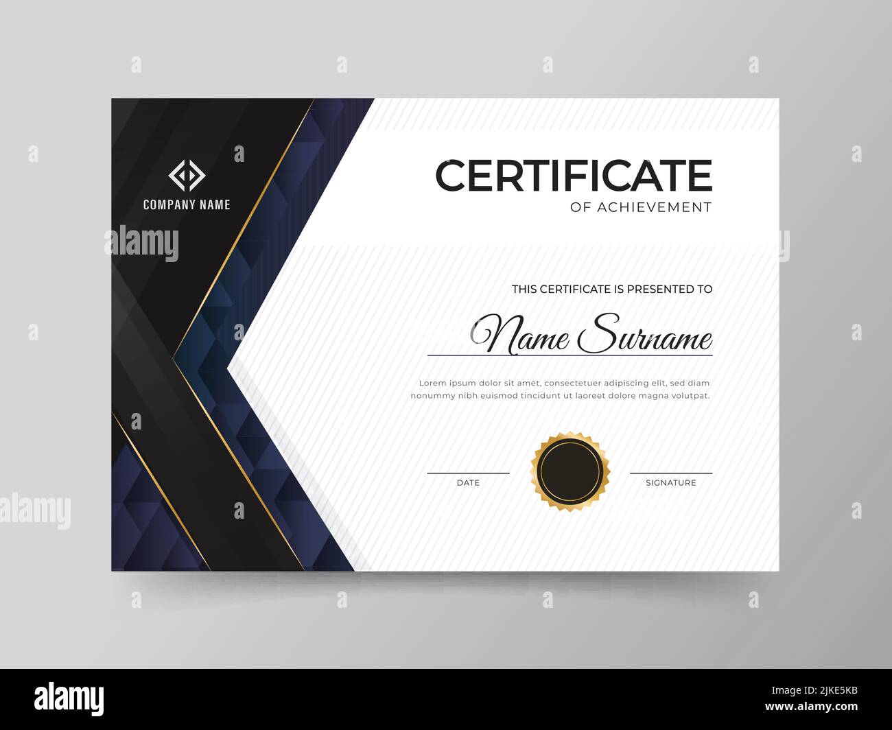 Best Award Certificate Of Achievement Template Layout In Black And ...