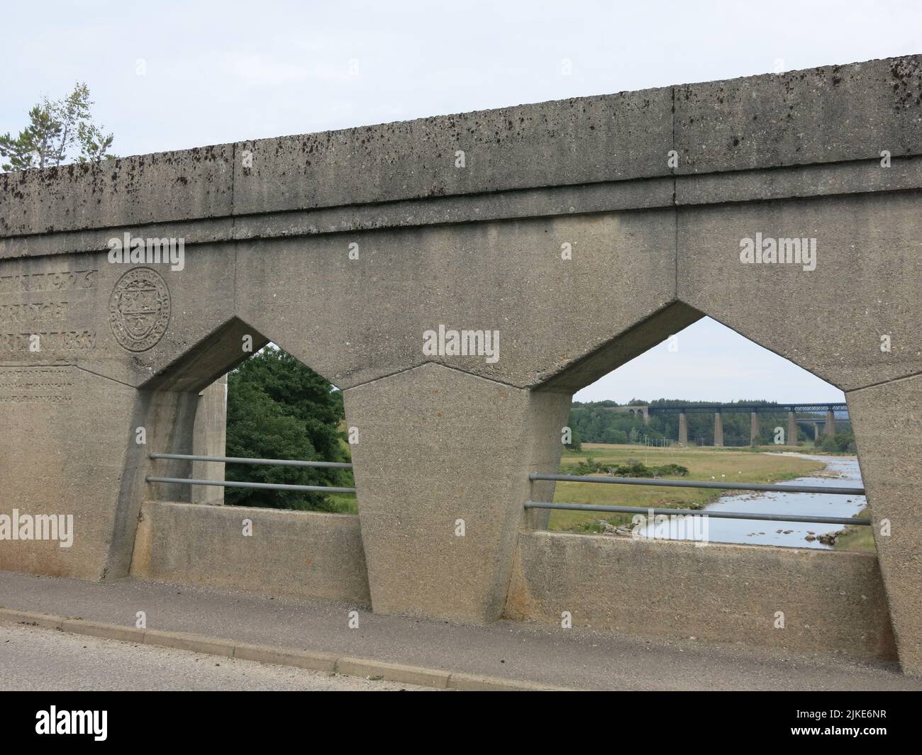 Erected in 1926, the Findhorn Bridge across the river on the former ...