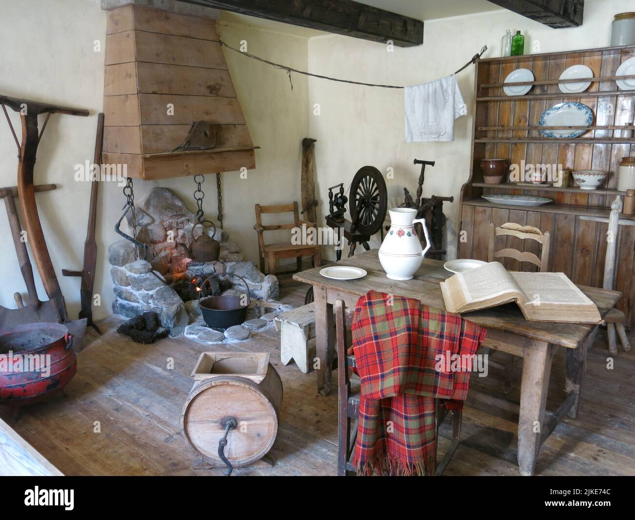 The interior of a typical farming croft displayed in the River Findhorn ...