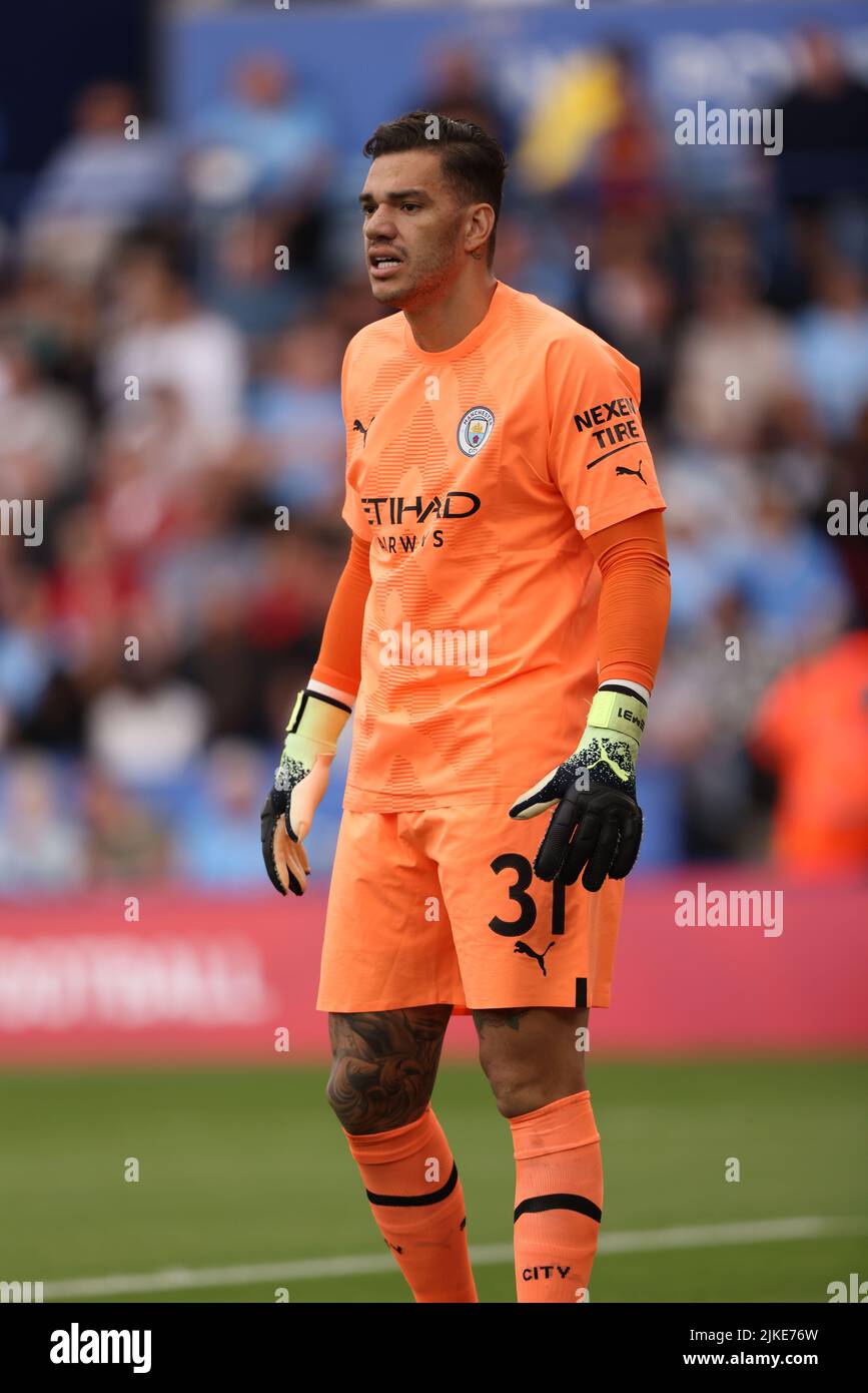 Leicester, UK. 30th July, 2022. Ederson (MC) at the FA Community Shield match Liverpool v Manchester City, at King Power Stadium, Leicester, UK, on July 30, 2022 Credit: Paul Marriott/Alamy Live News Stock Photo