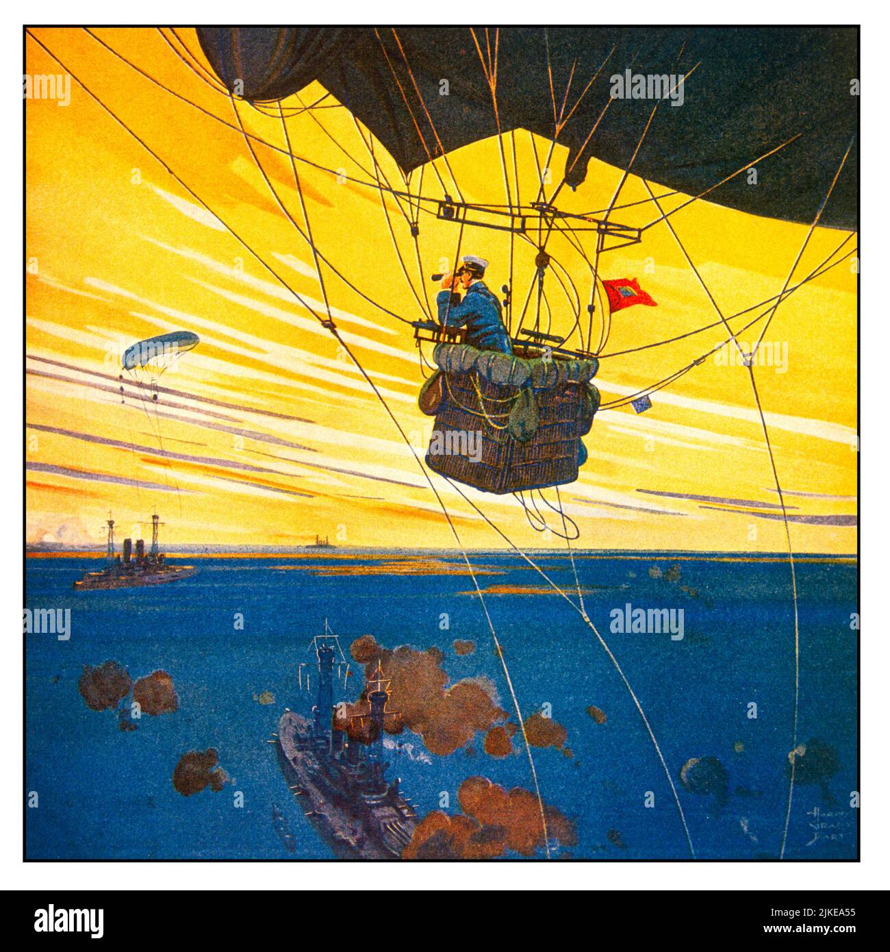 1910s THE EYES OF THE FLEET BY HARRY GRANT DART COVER OF LITERARY 