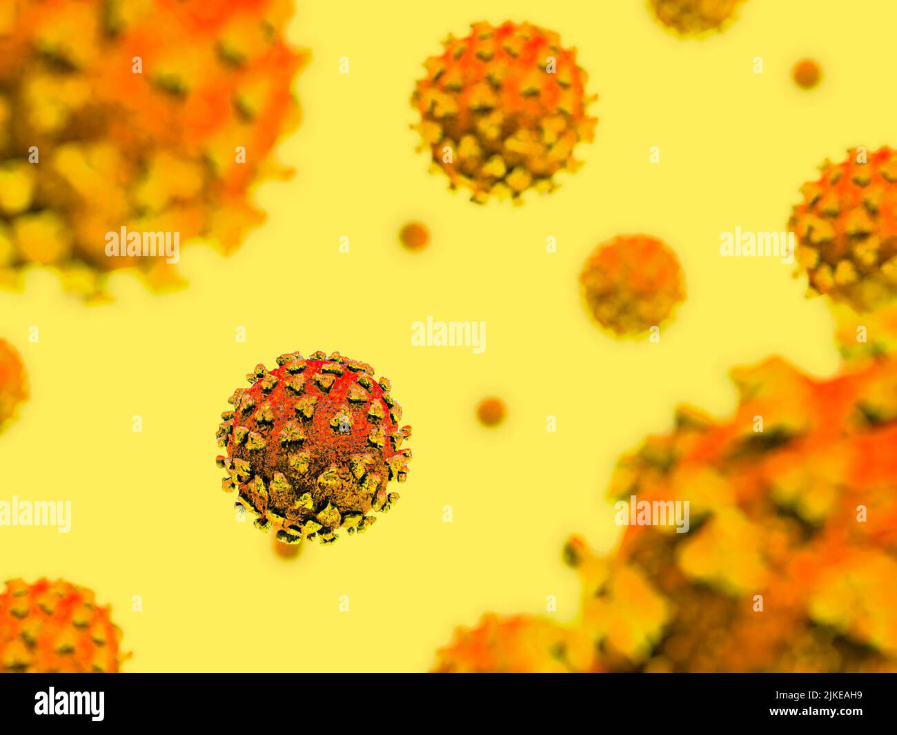 An illustration of the monkeypox virus Stock Photo