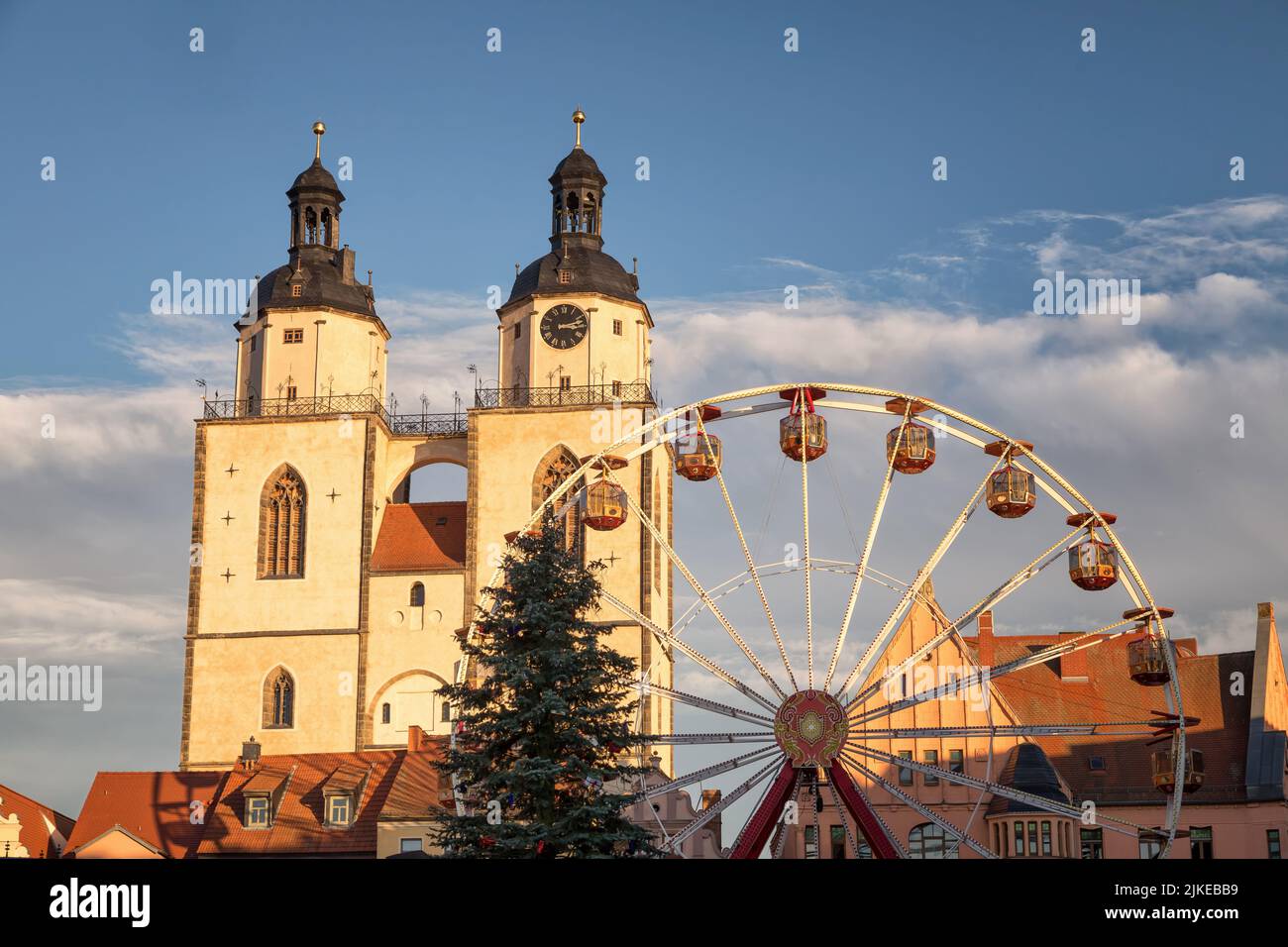 ferris wheel at the wittenberg christmas market Stock Photo