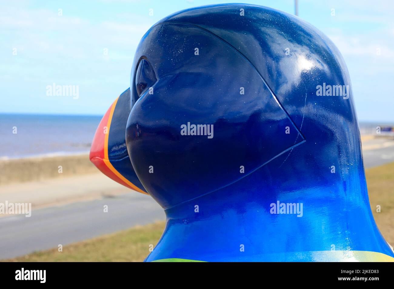 Puffin sculpture on seafront at Hornsea Stock Photo Alamy