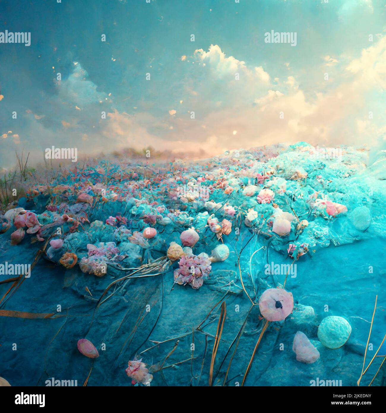 Pastel colors on material or feathers baby pink and baby blue texture