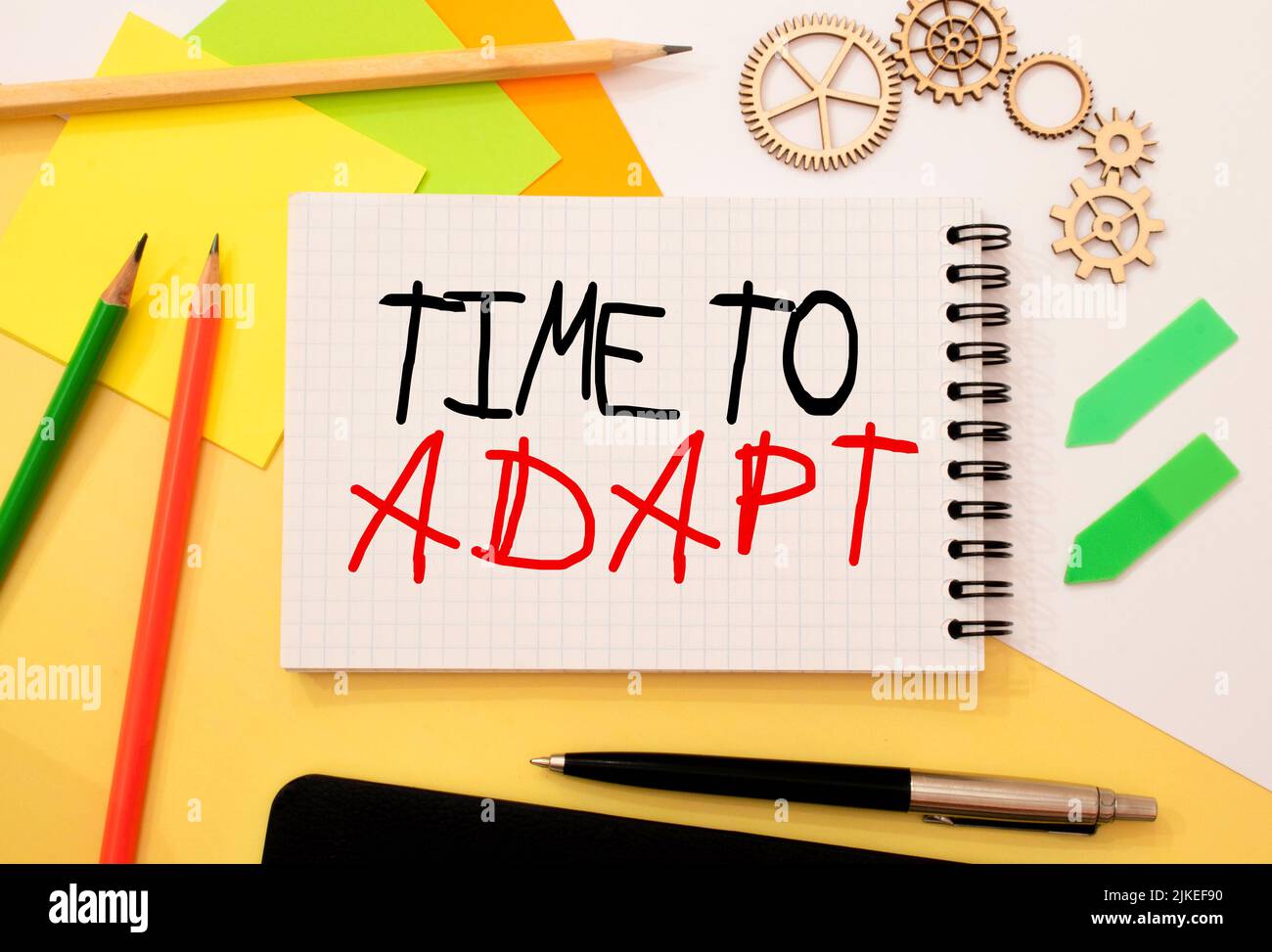Writing text showing TIME TO ADAPT. Word text Know your rights on white paper card, red and black letters. Business concept for Education. Stock Photo