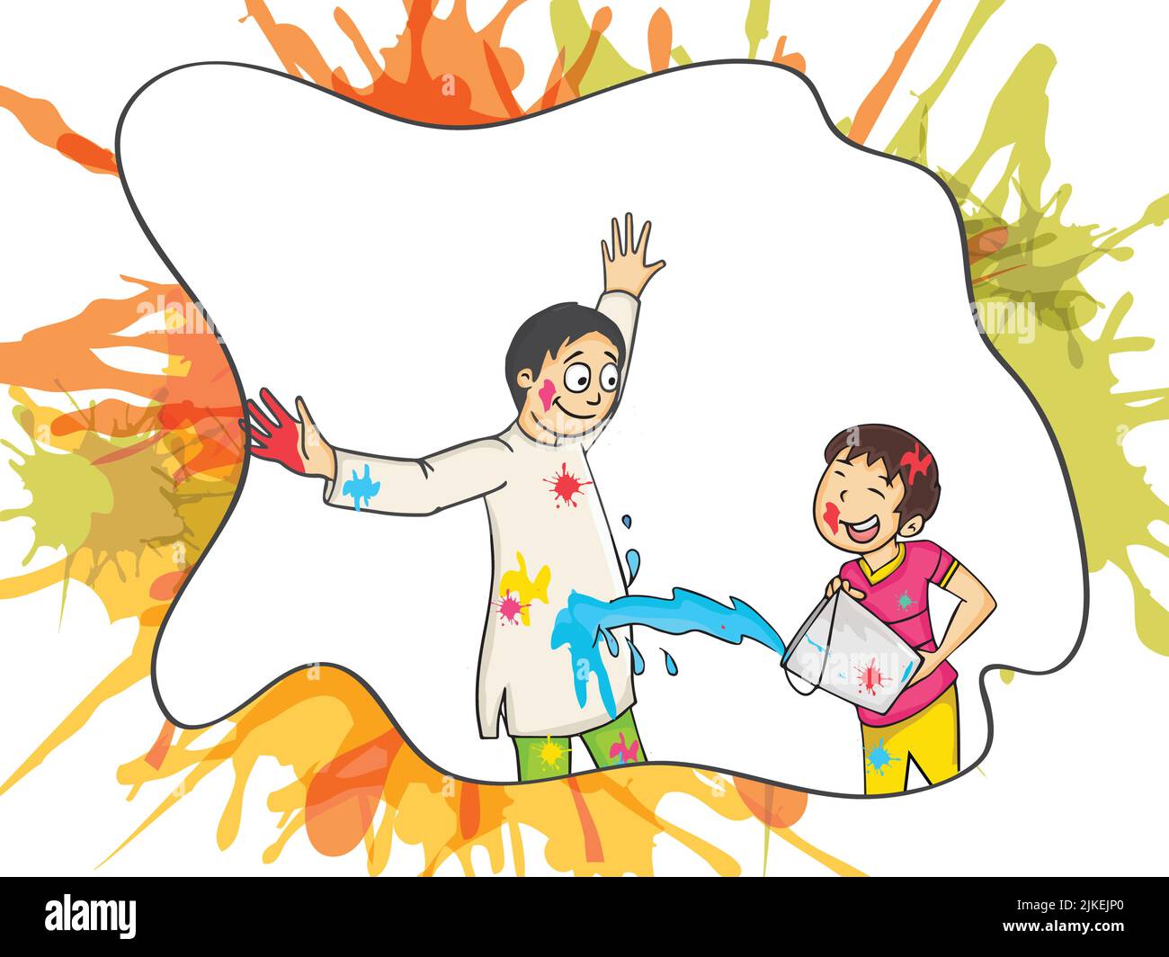 Young couple for Happy Holi festival celebration. Stock Vector by  ©alliesinteract 65362523