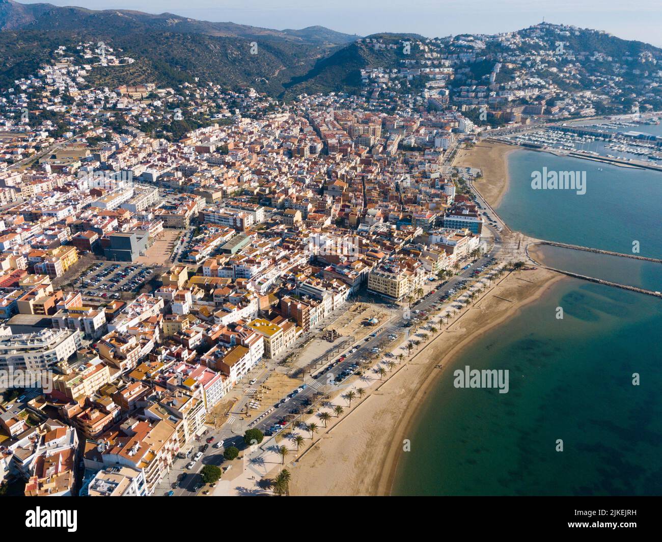 Aerial View Of Roses Spain Stock Photo Alamy
