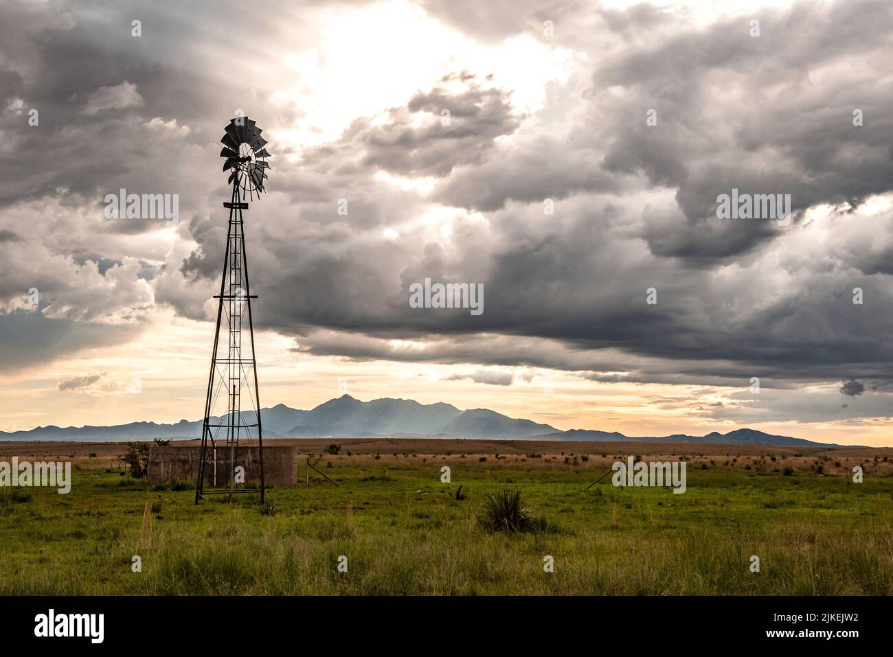 Monsoon storms in Southern Arizona make for a dramatic landscape Stock Photo