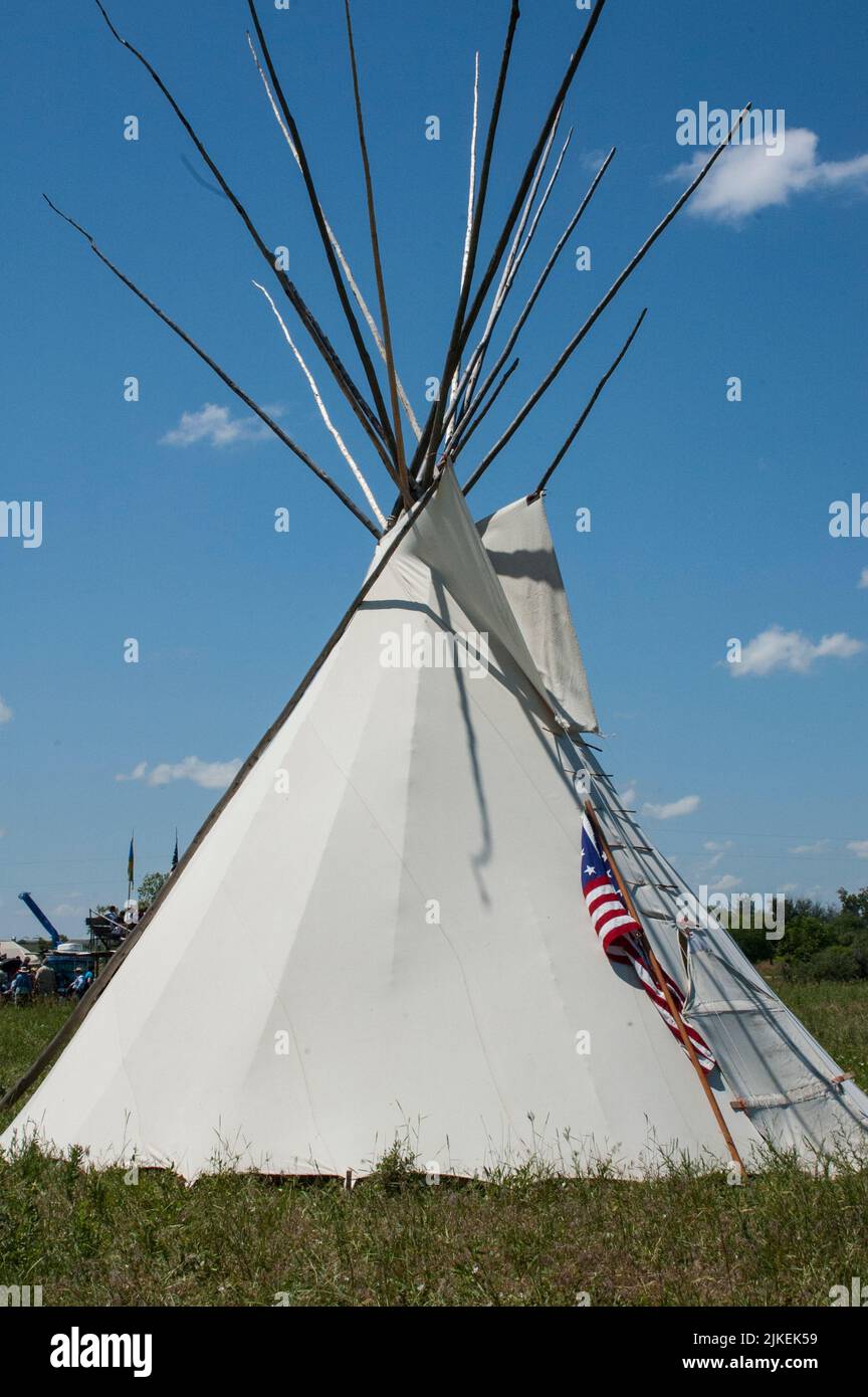 Set up on the Crow Indian Reservation, Crow Agency Montana Stock Photo