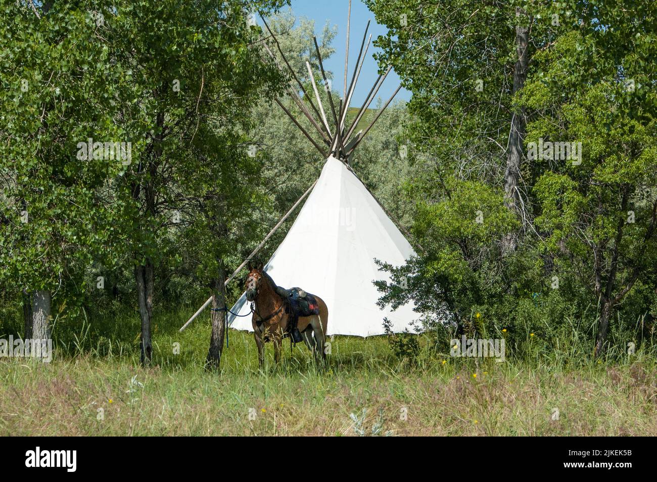 Set up on the Crow Indian Reservation, Crow Agency Montana Stock Photo