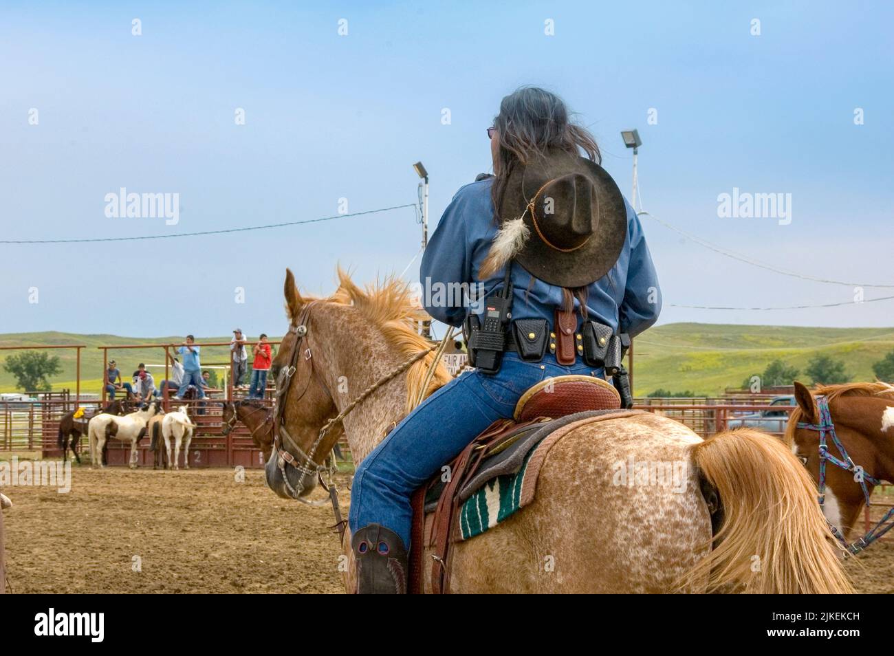 on the Crow Indian Reservation, Crow Agency Montana Stock Photo