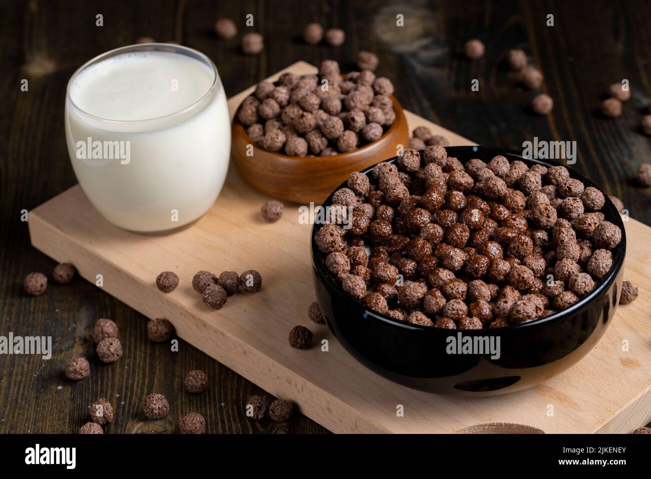 chocolate balls are used as a dry breakfast with the addition of milk