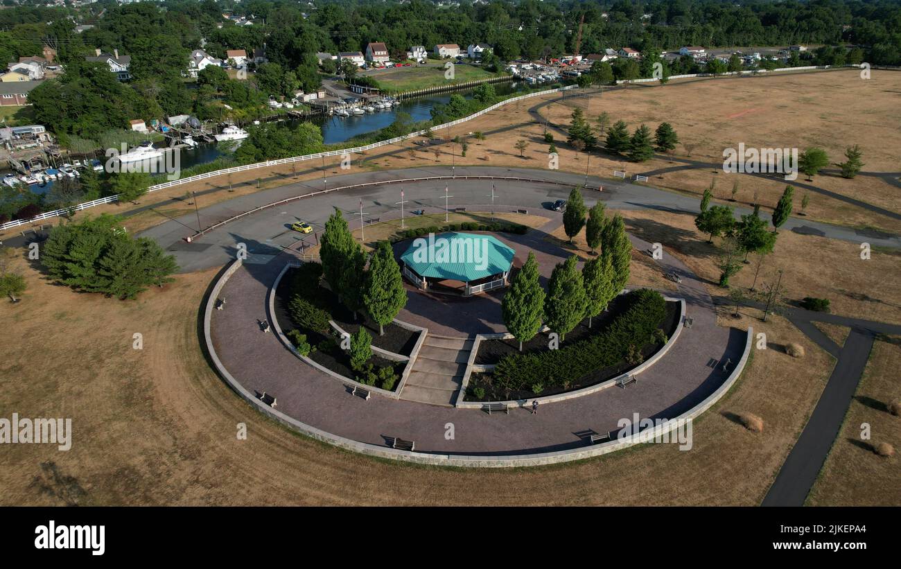 Aerial view of Alvin P. Williams Memorial Park in Sewaren, NJ Stock Photo