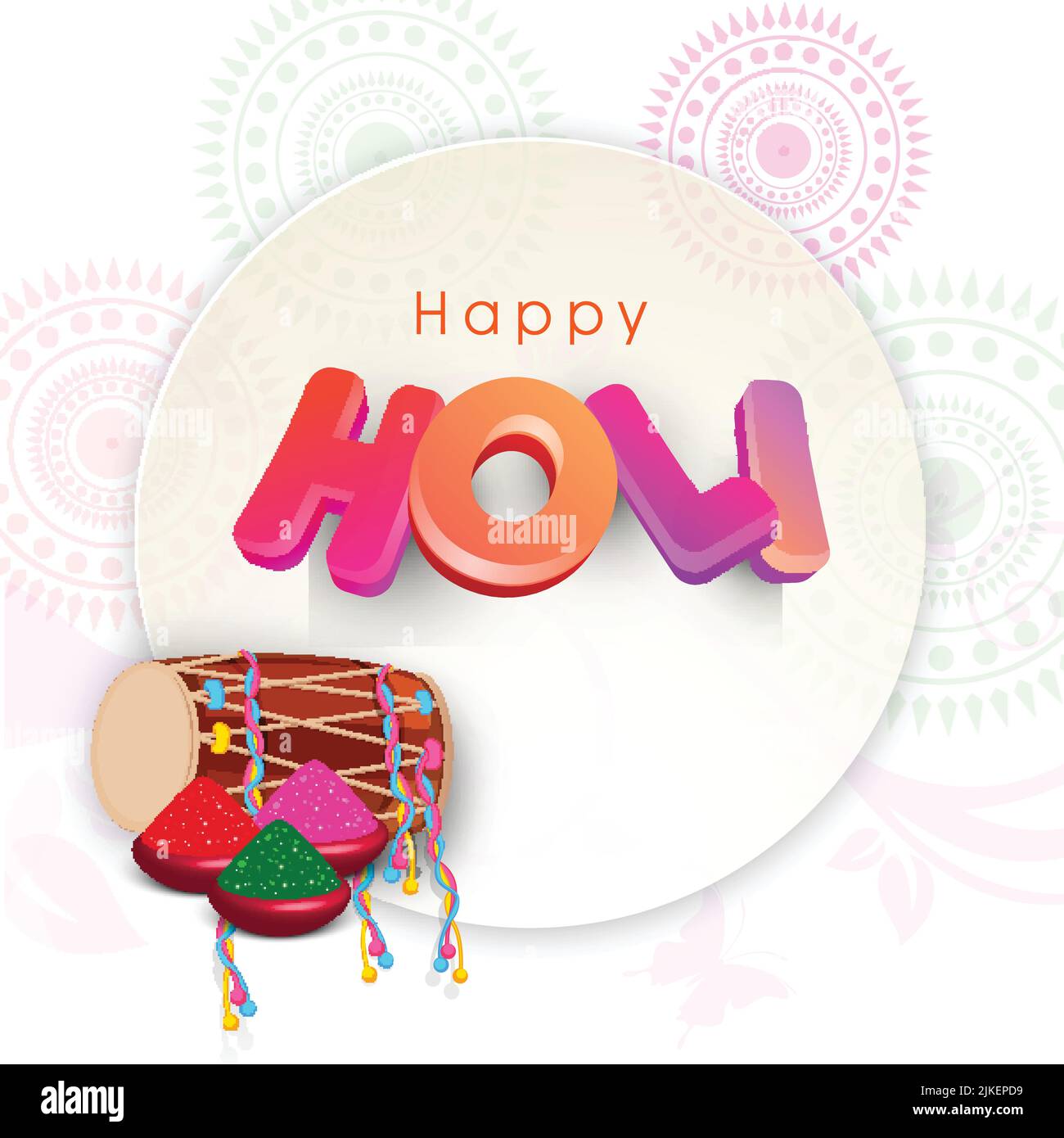 Indian Festival Of Colours, Holi Celebration Concept With 3D Gradient ...
