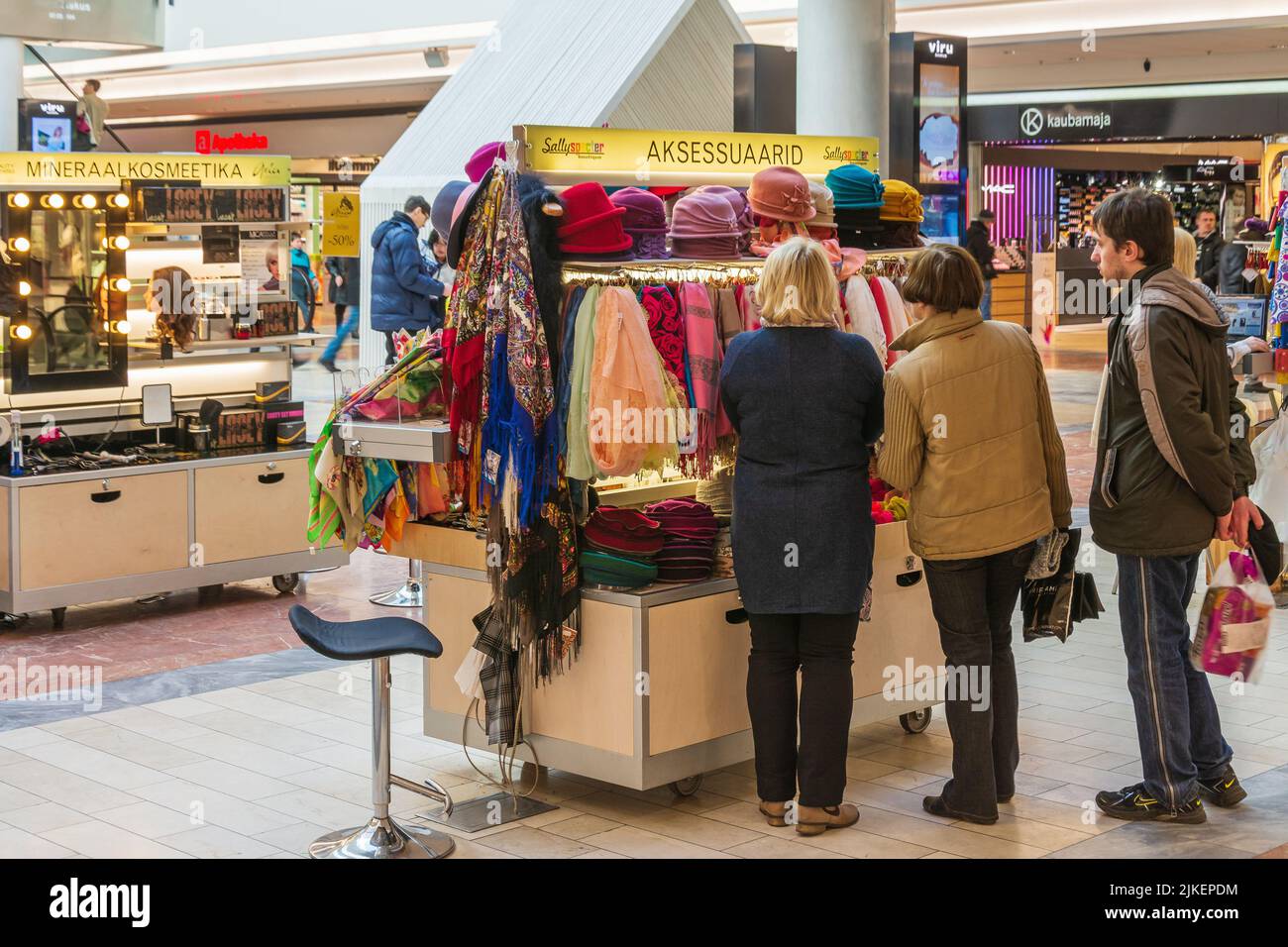 Selles´booths at Viru keskus shopping centre in Tallinn Estonia Stock Photo