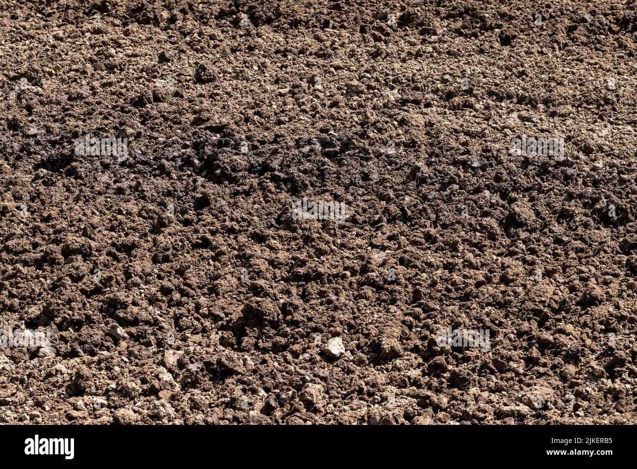 plowed soil in an agricultural field during tillage, agriculture and ...