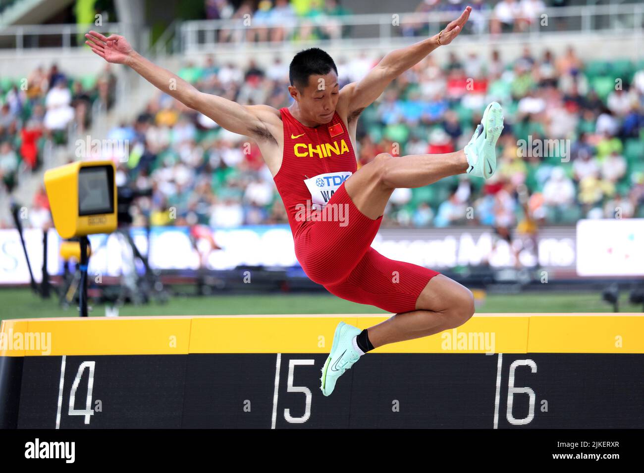 Hayward Field, Eugene, Oregon, USA. 16th July, 2022. Jianan Wang (CHN ...