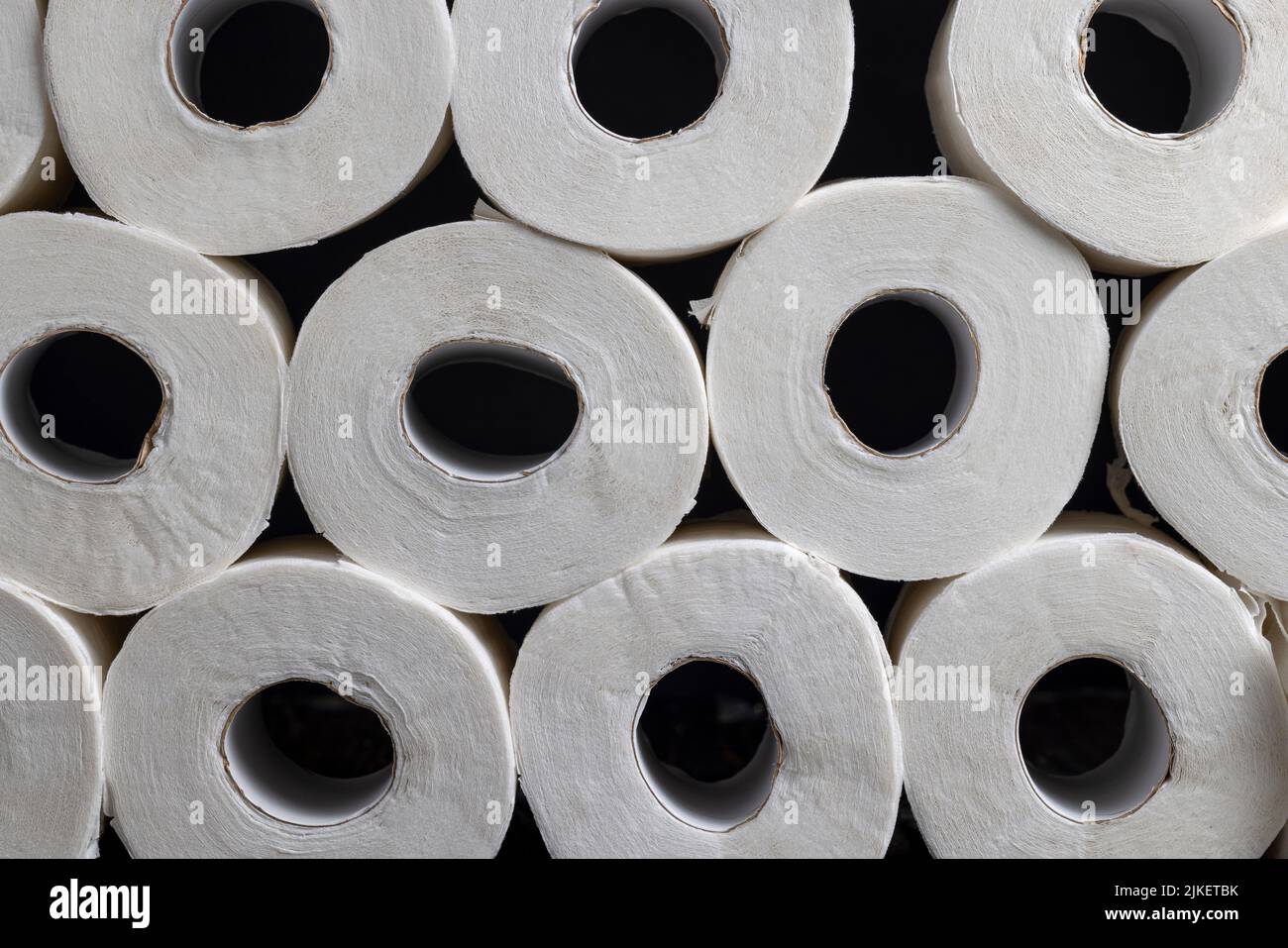 a large amount of toilet paper from recycled waste paper, toilet paper ...