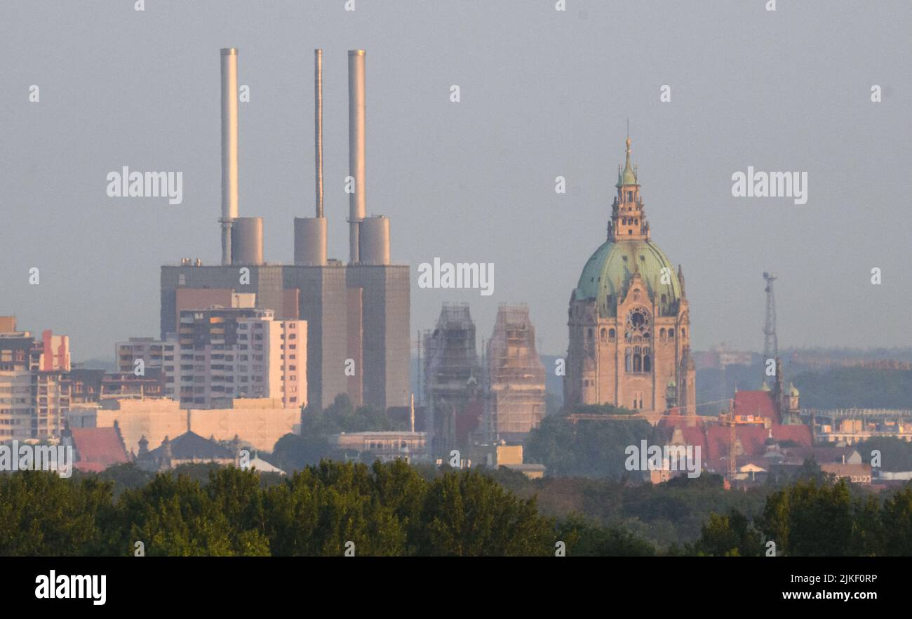 02 August 2022, Lower Saxony, Hanover The Linden combined heat and
