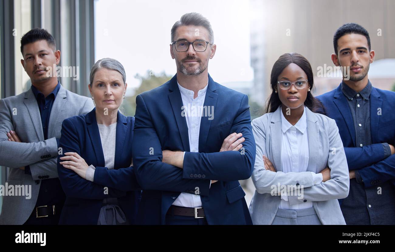 Theyre the best team in the business. Cropped portrait of a group of ...