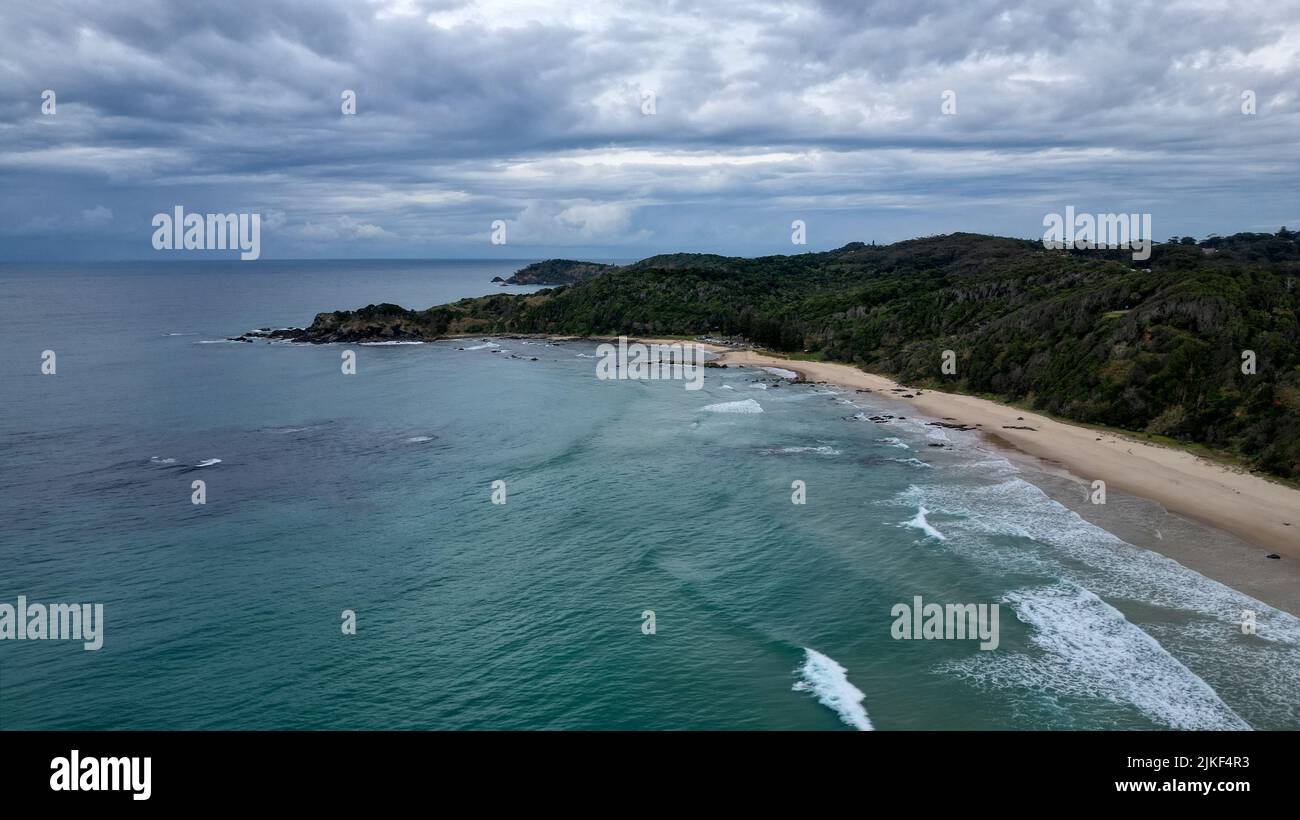 An aerial view of the coastal scenery of Port Macquarie in New South