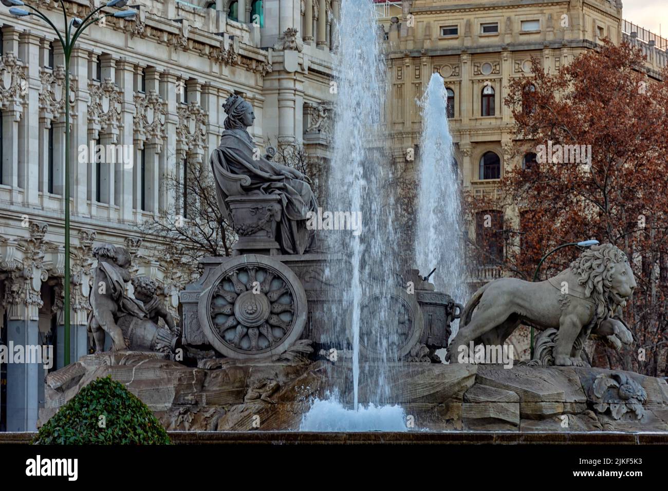 The Fountain of Cybele, Fuente de Cibeles, Madrid, España, Spain Stock Photo