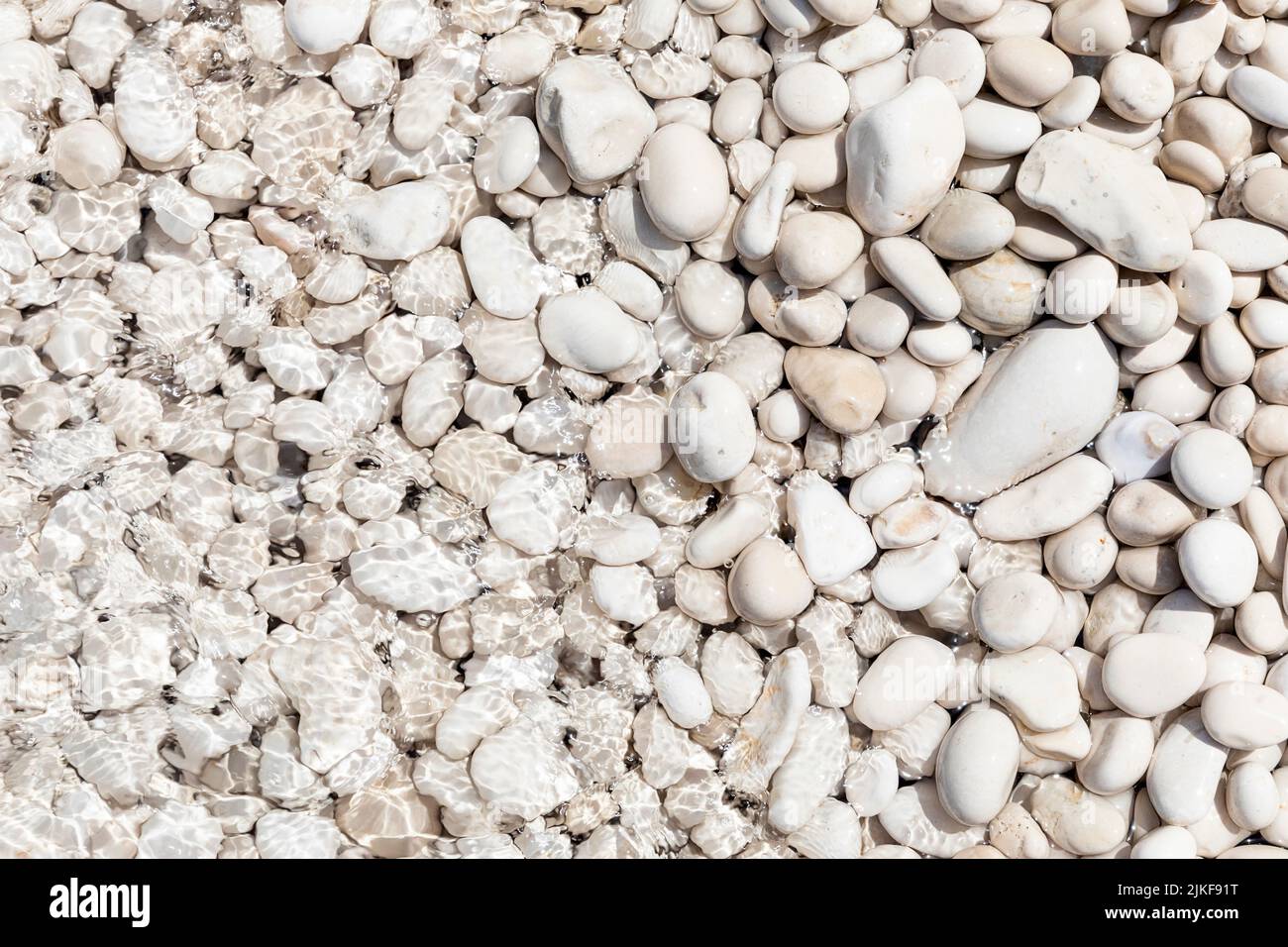 White pebbles on a beautiful Veli Zal beach on Dugi otok island, Kornati, Croatia Stock Photo