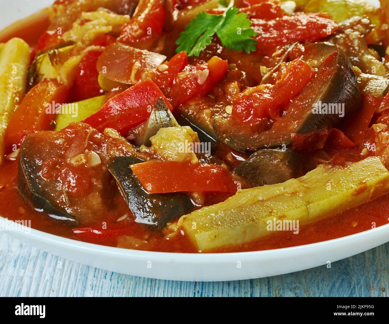 Tunisian Kafteji. - popular dish in Tunisia, Tunisian fried veggies) Stock Photo
