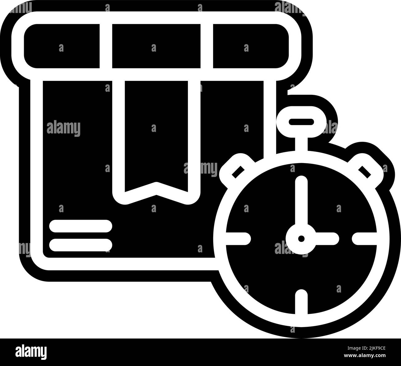 delivery time icon black vector illustration. Stock Vector
