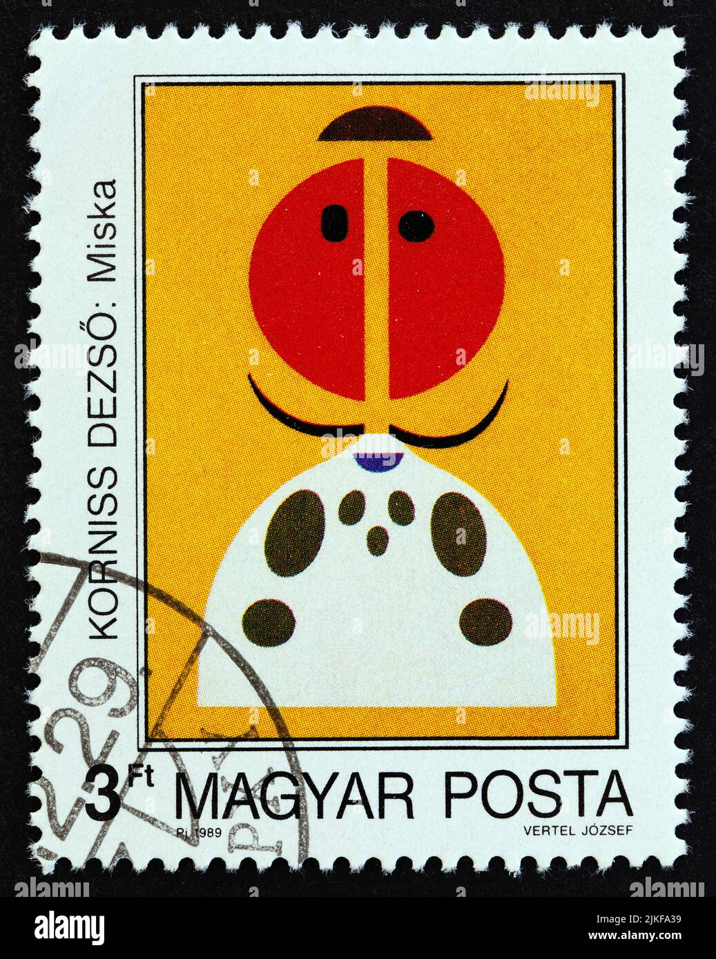 HUNGARY - CIRCA 1989: A stamp printed in Hungary from the 'Modern Paintings' issue shows Miksa by Dezso Korniss, circa 1989. Stock Photo