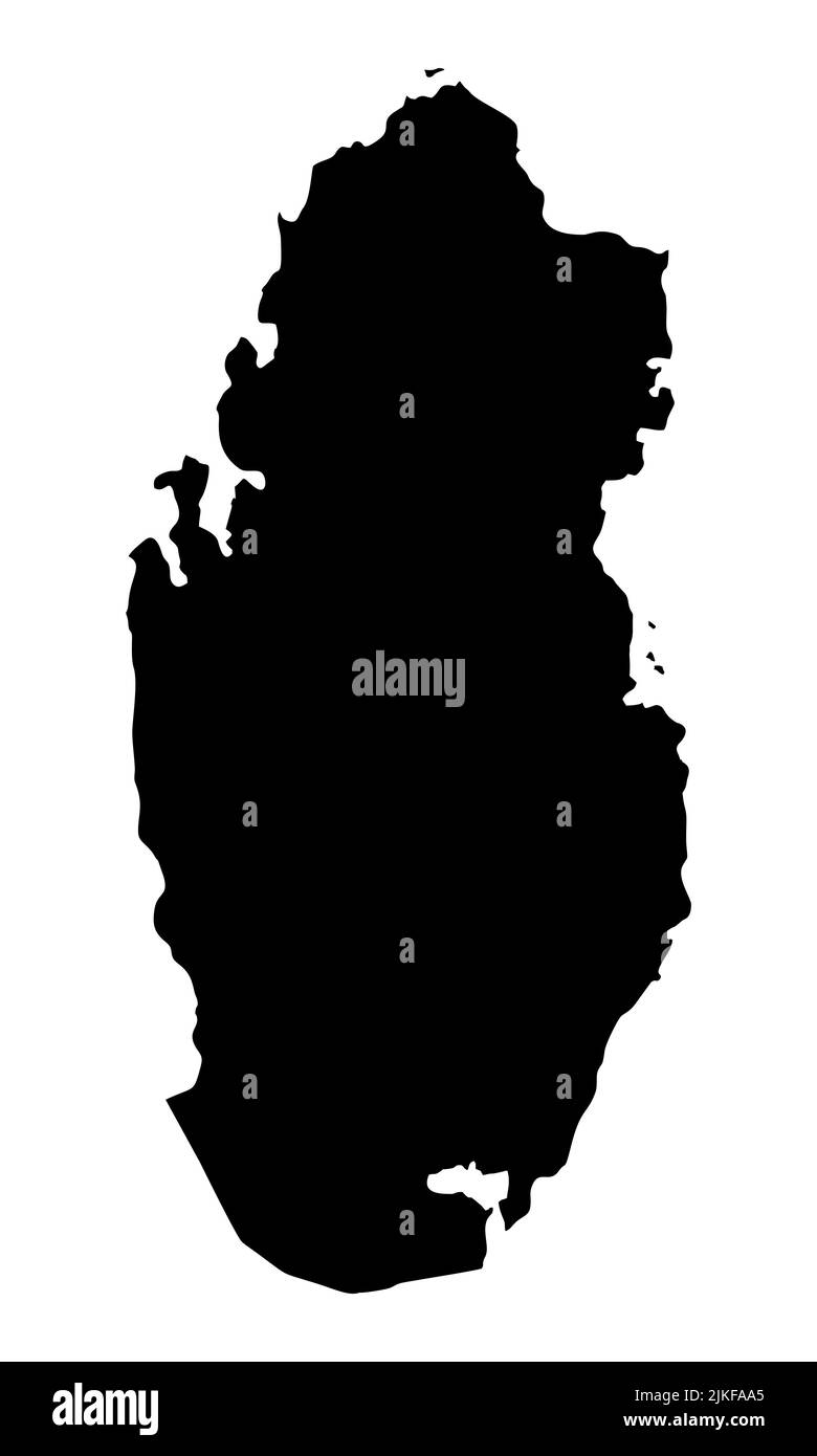 Qatar silhouette map isolated on white background Stock Vector