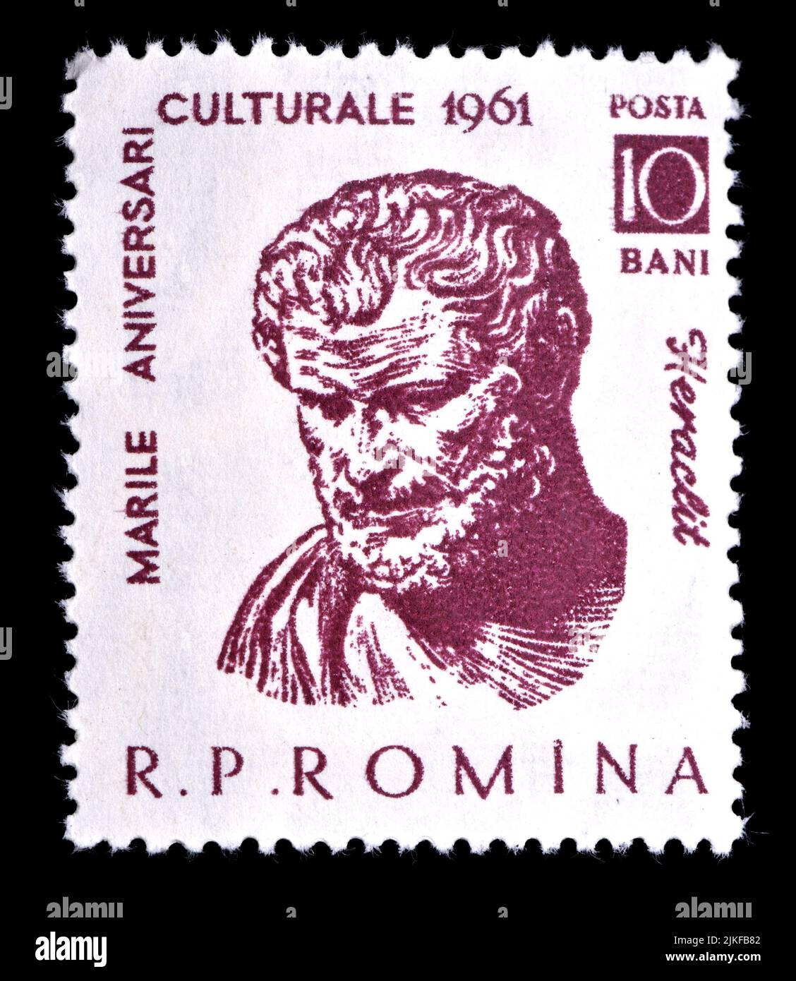 Romanian postage stamp (1961) : Heraclitus (around 500 BC), Greek Philosopher Stock Photo