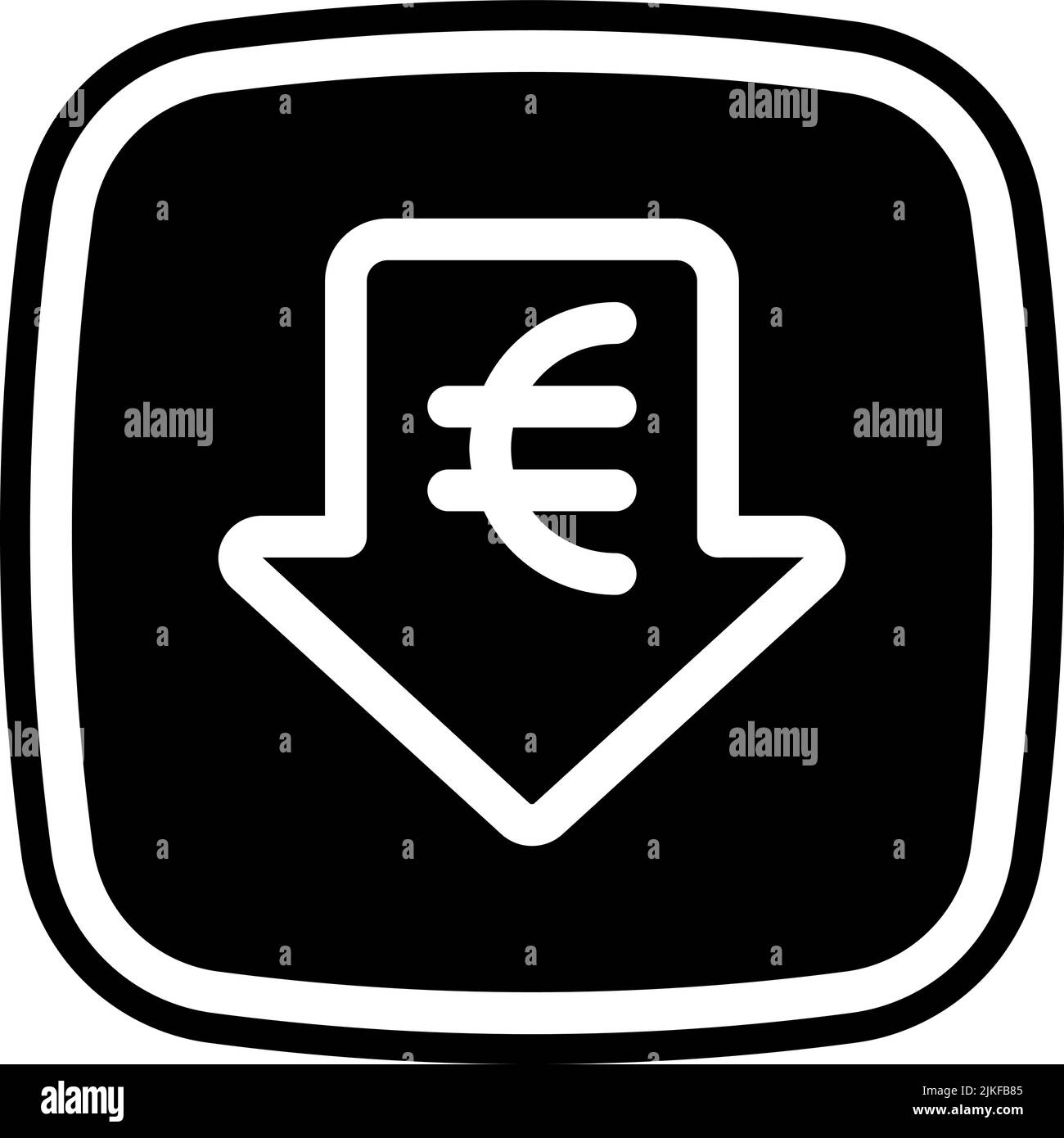 down arrow icon black vector illustration Stock Vector Image & Art - Alamy