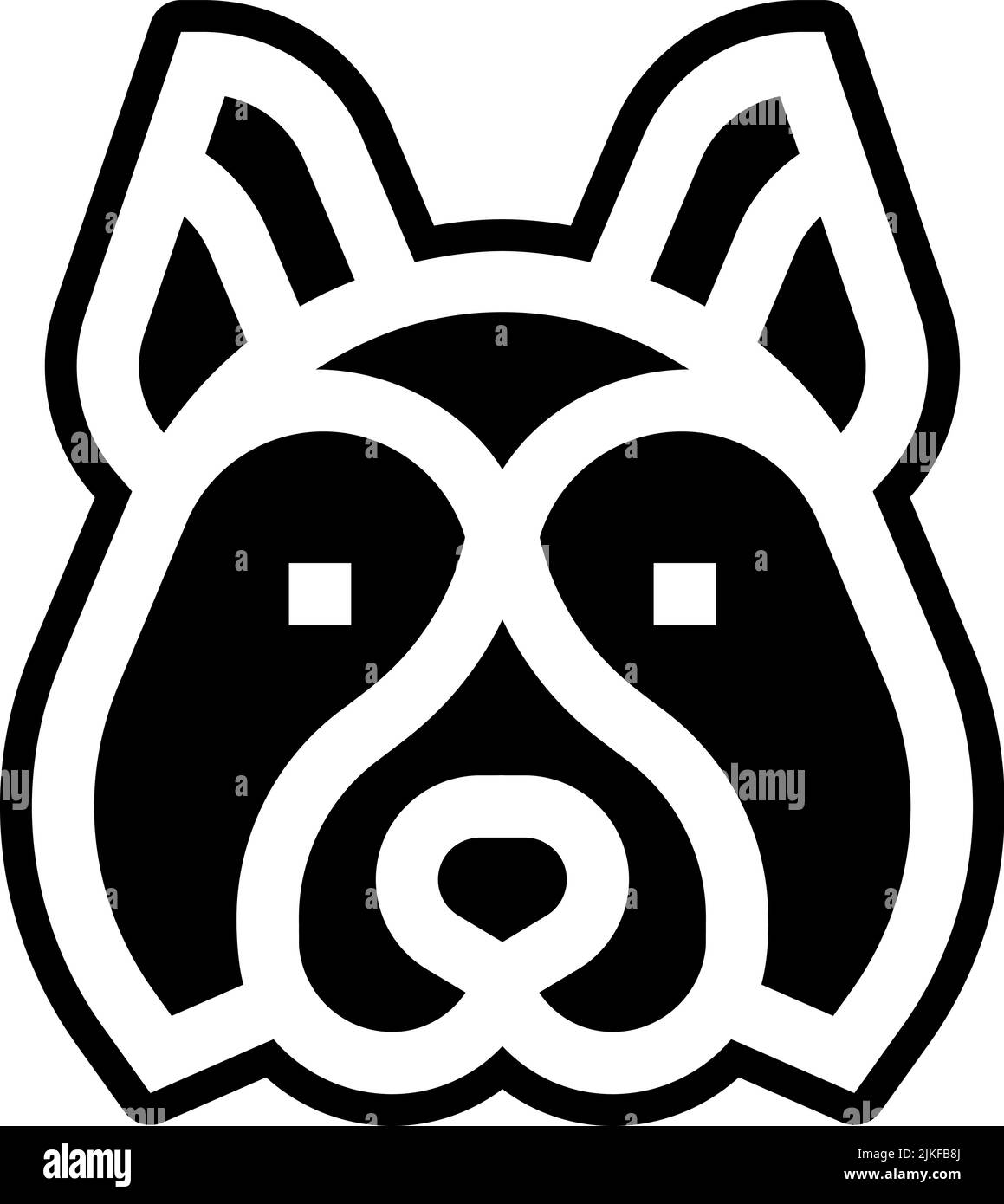 siberian husky icon black vector illustration Stock Vector Image & Art ...