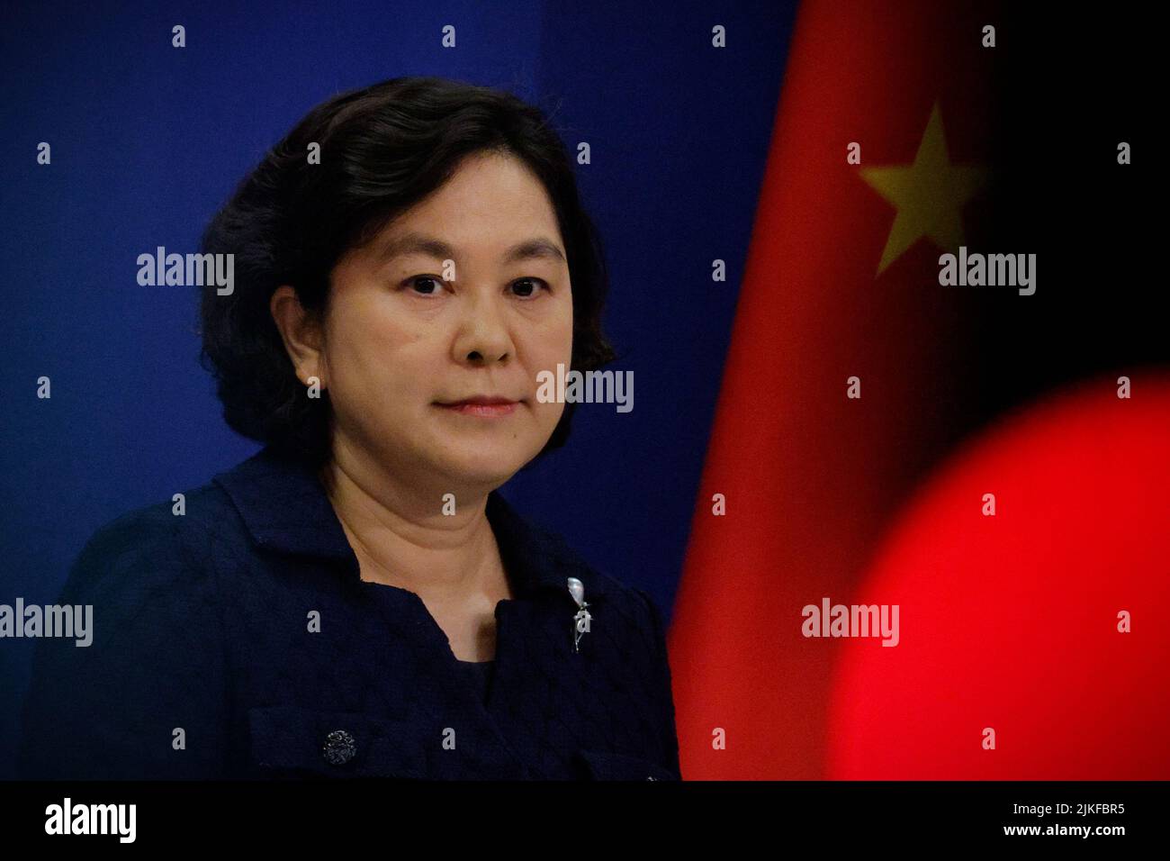 Chinese Foreign Ministry spokesperson Hua Chunying attends a news conference in Beijing, China, August 2, 2022.   REUTERS/Thomas Peter Stock Photo
