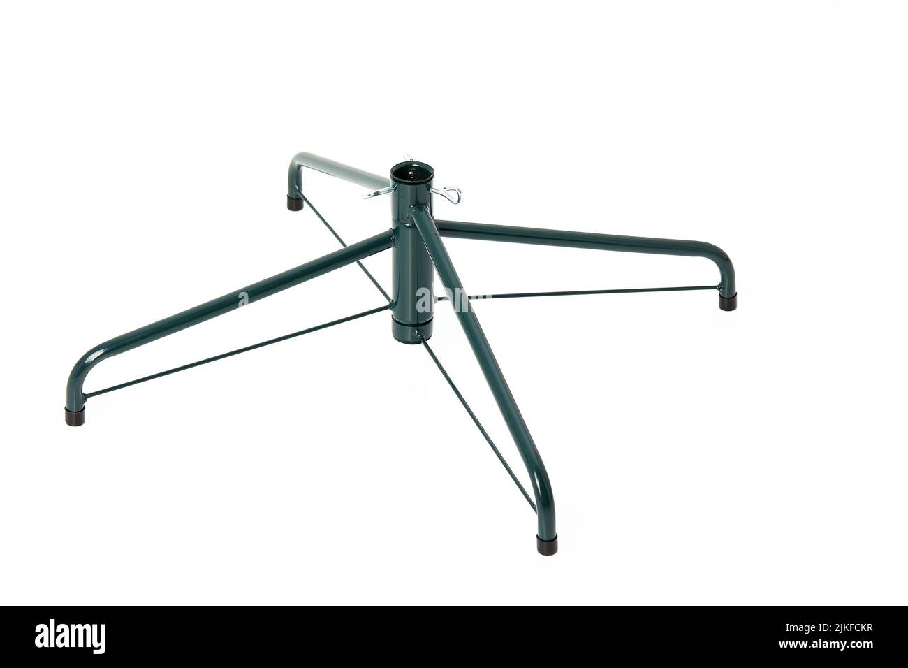 Metal christmas tree holder isolated on white background Stock Photo